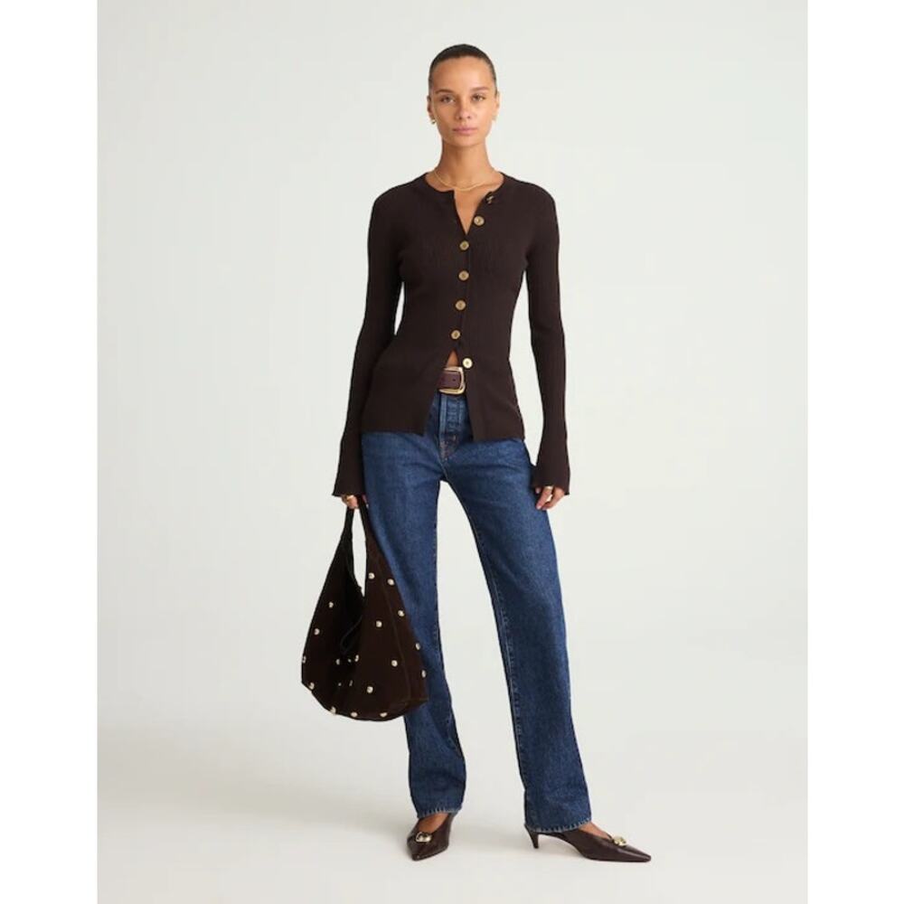 $138 Madewell Longline Cardigan Jacket in Merino Wool - Small - Brown - Picture 2 of 9